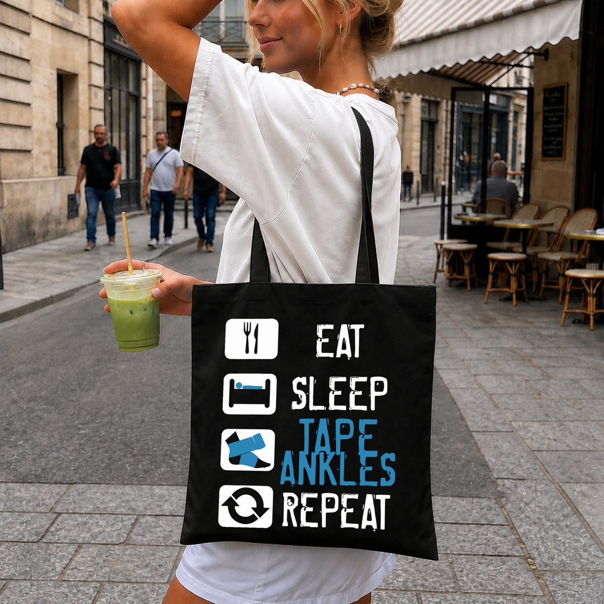 Eat Sleep Tape Ankles Repeat PNG, Athlete Sports Quote