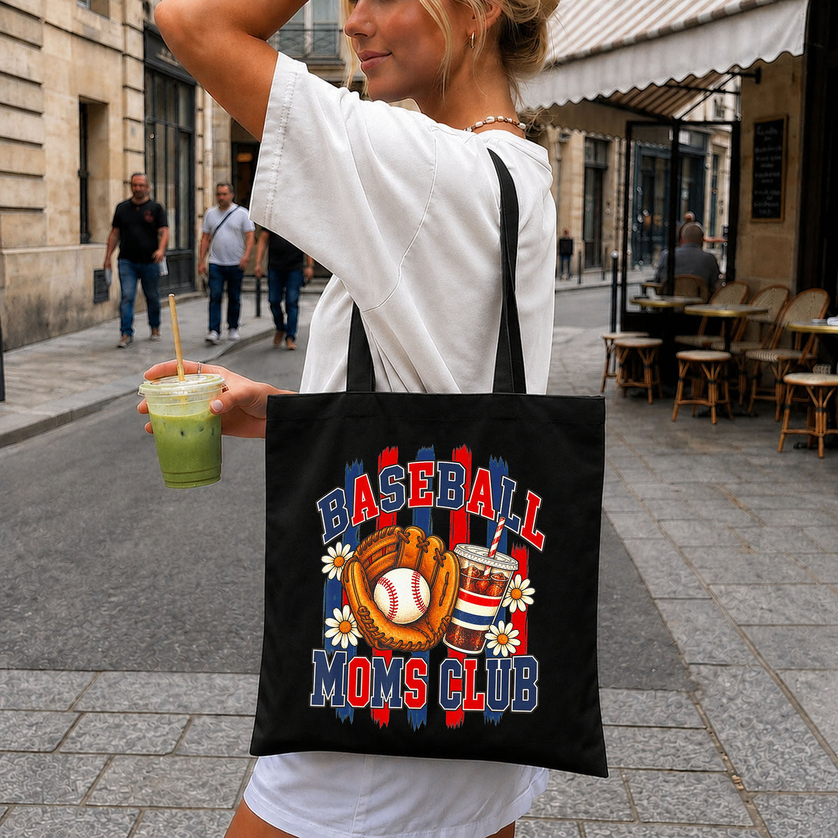 Baseball Moms Club Daisy Glove Drink Retro PNG