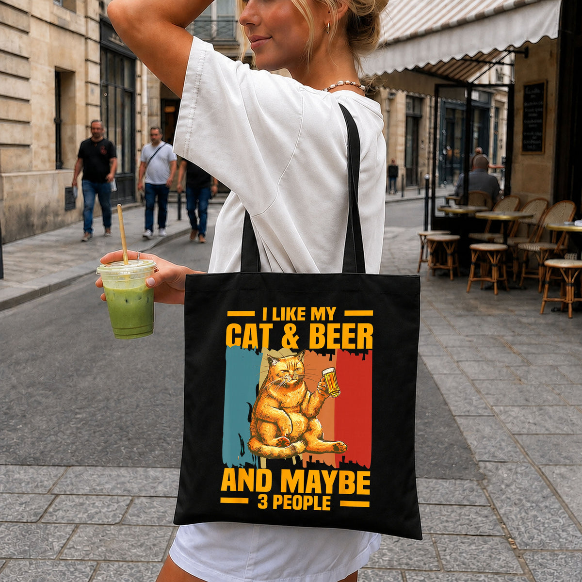 I Like My Cat And Beer Maybe 3 People Funny PNG