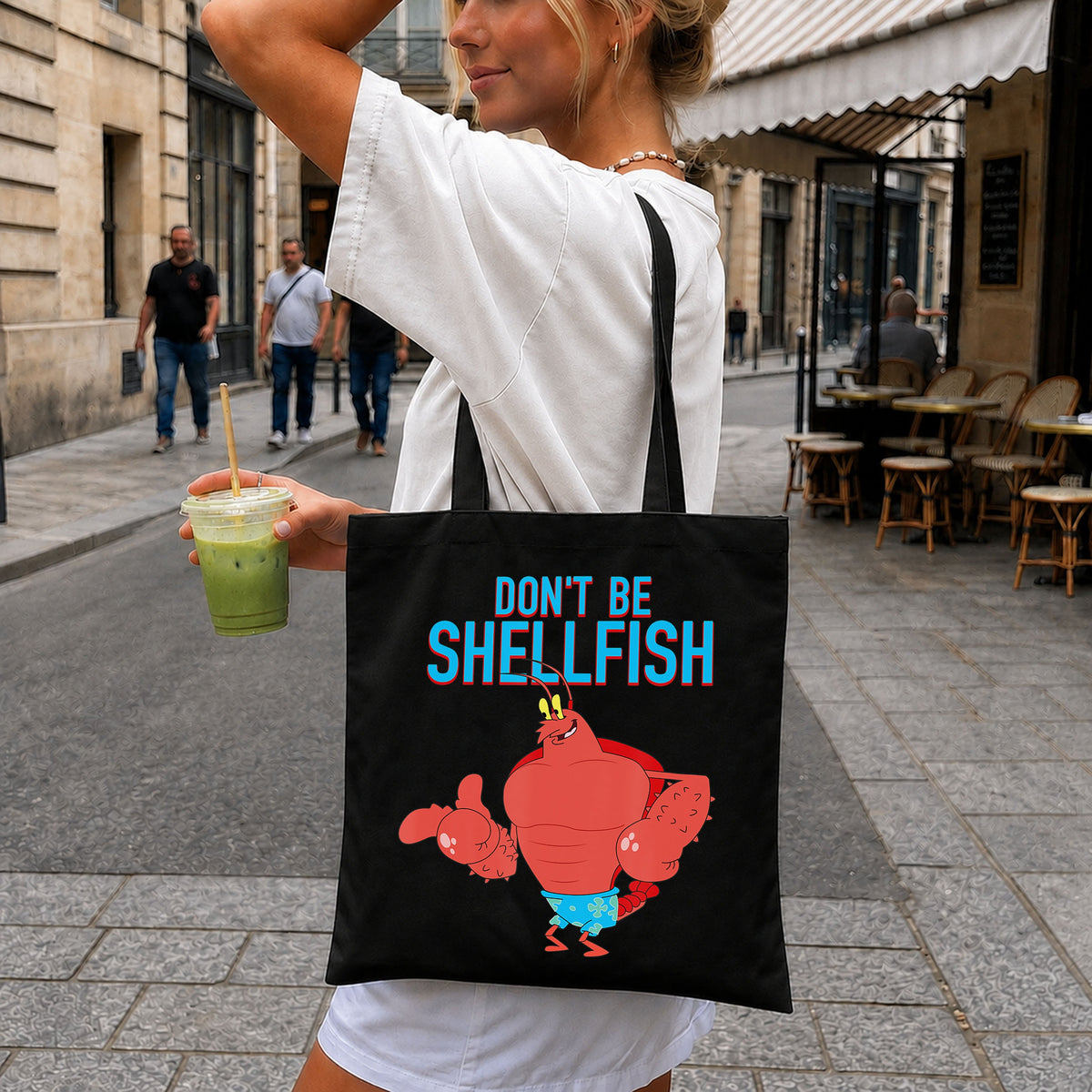 Don't Be Shellfish Muscular Lobster Funny Quote PNG