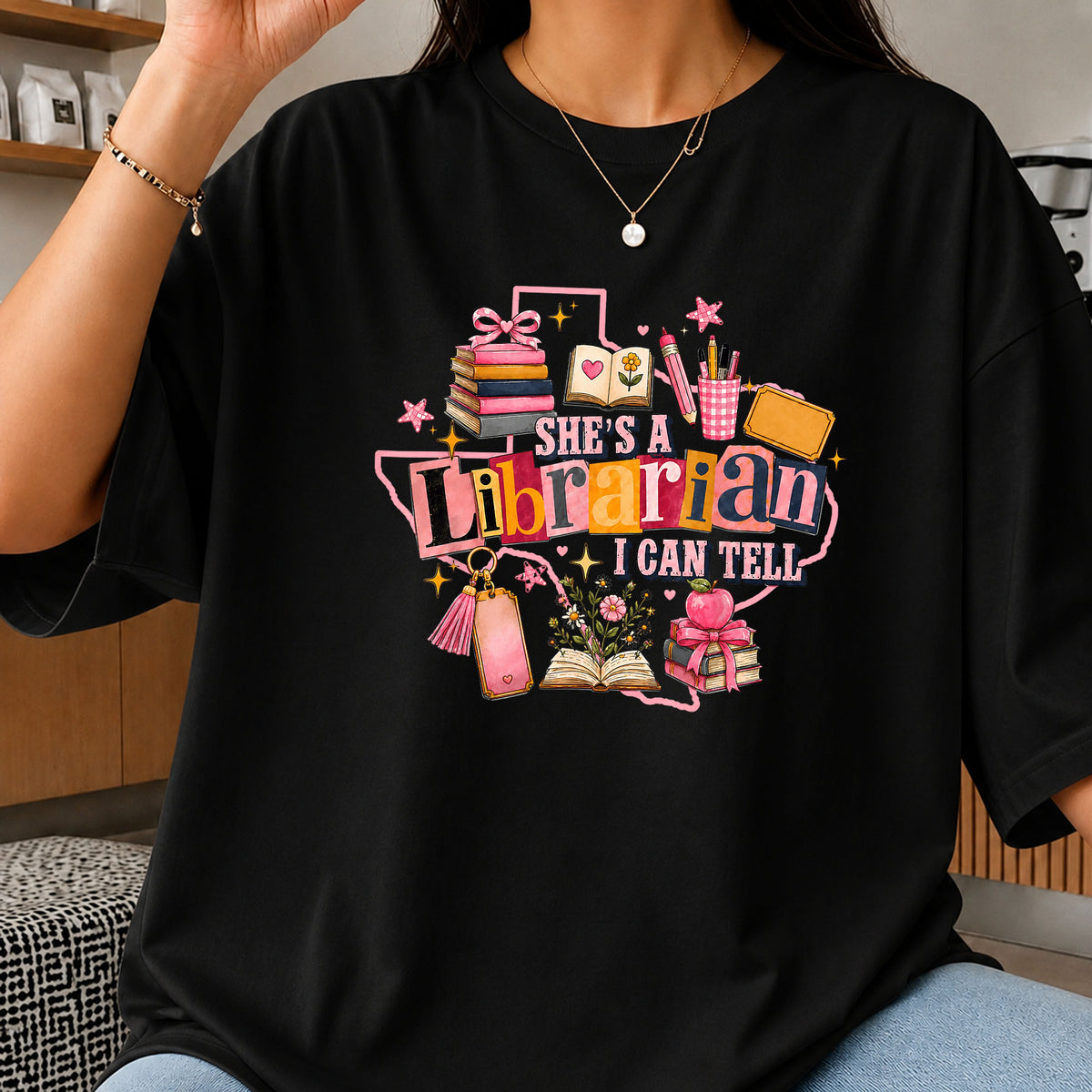 She's A Librarian I Can Tell PNG, Librarian Gift PNG, Book Lover PNG