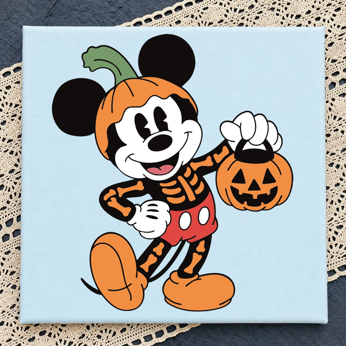 Mickey Mouse Skeleton Halloween Pumpkin Cricut SVG