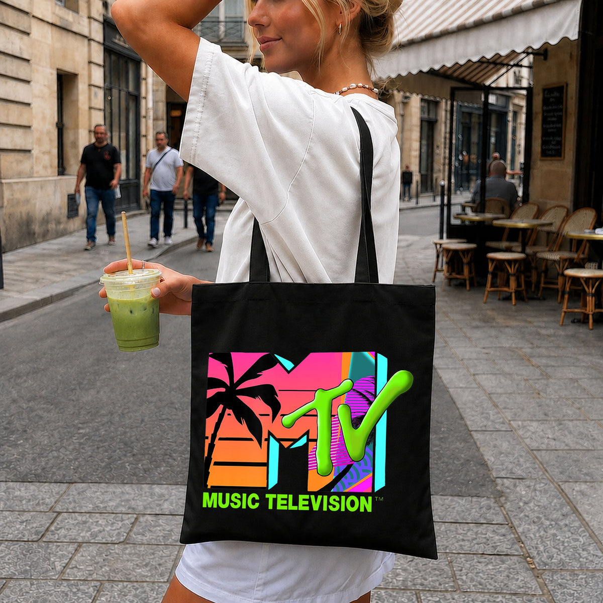 MTV Music Television Summer Beach Neon Retro Logo PNG