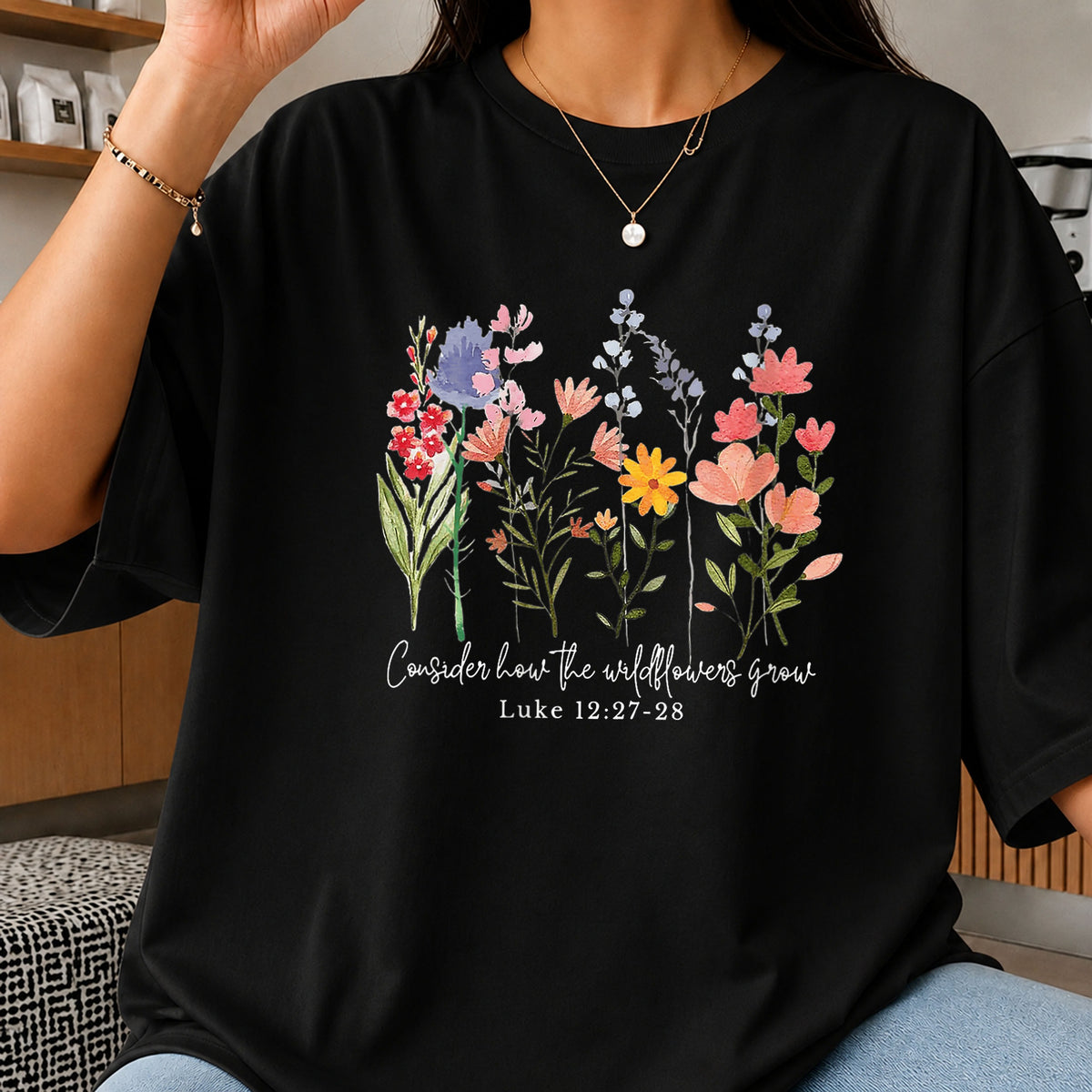 Wildflower Bible Verse PNG, Consider How The Wildflowers Grow, Christian PNG