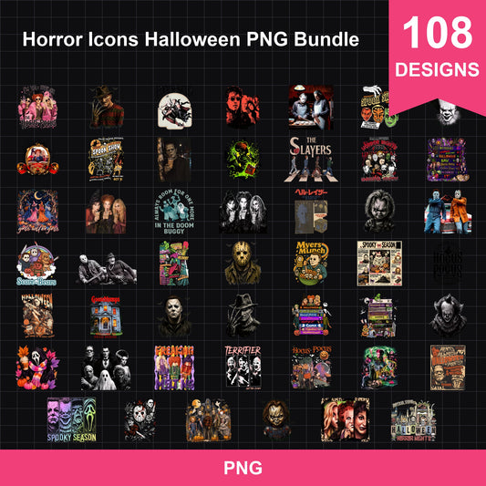 Horror Icons Halloween PNG Bundle | SvgBundleHub