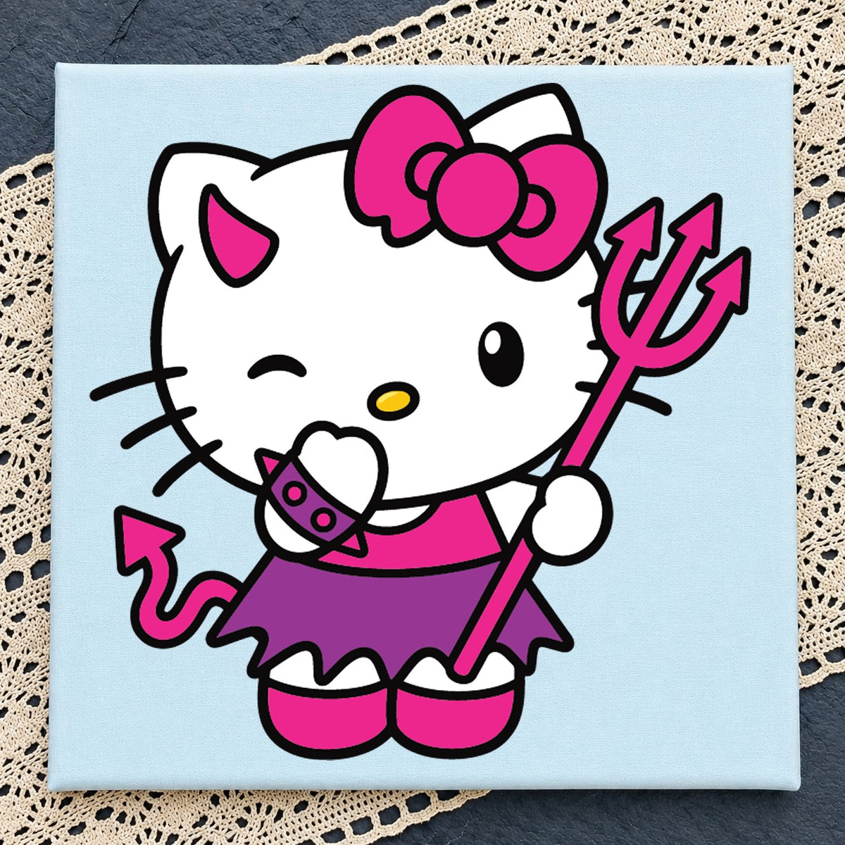 Hello Kitty Devil Halloween SVG, Cute Cricut Cut File