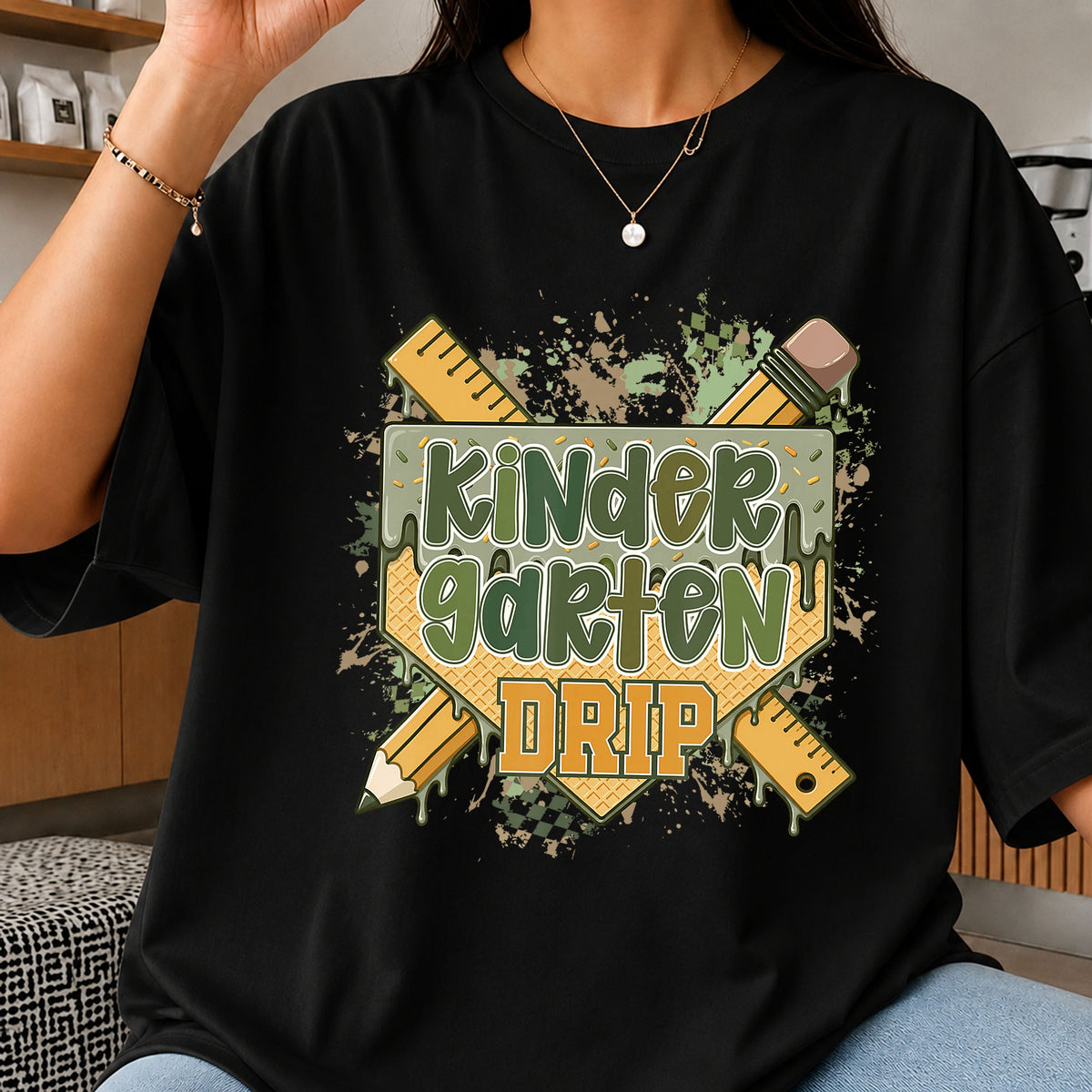 Kindergarten Drip PNG, Back To School PNG, Teacher PNG