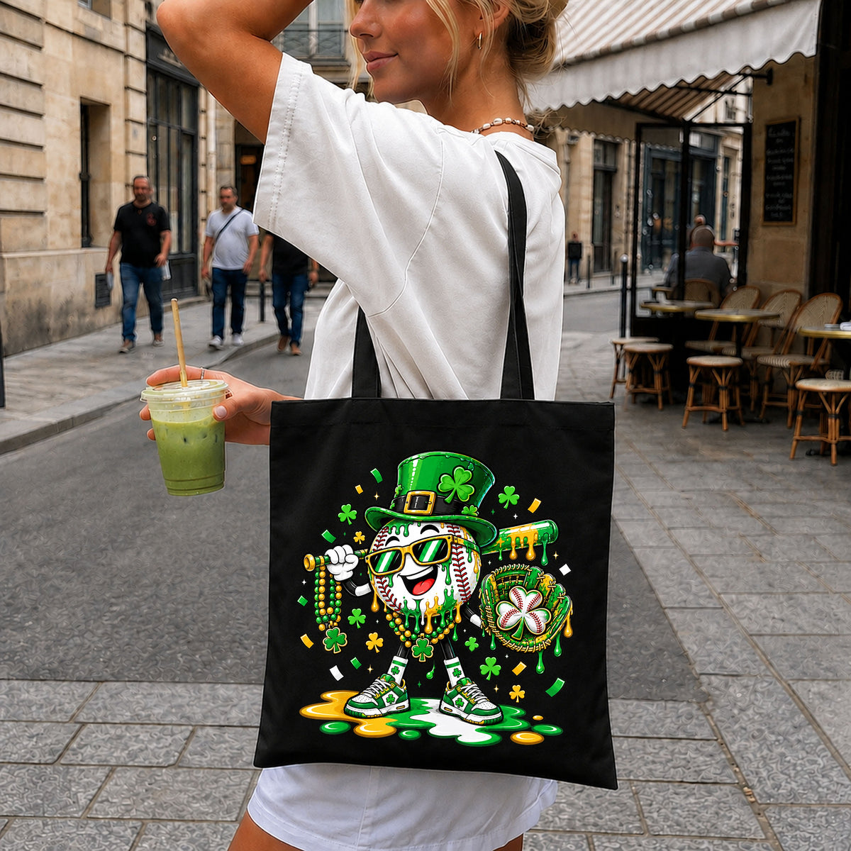 St Patrick's Day Baseball Leprechaun Shamrock Drip PNG
