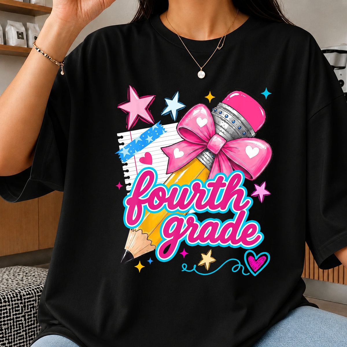 Fourth Grade Coquette Bow PNG, Back To School PNG, Teacher PNG