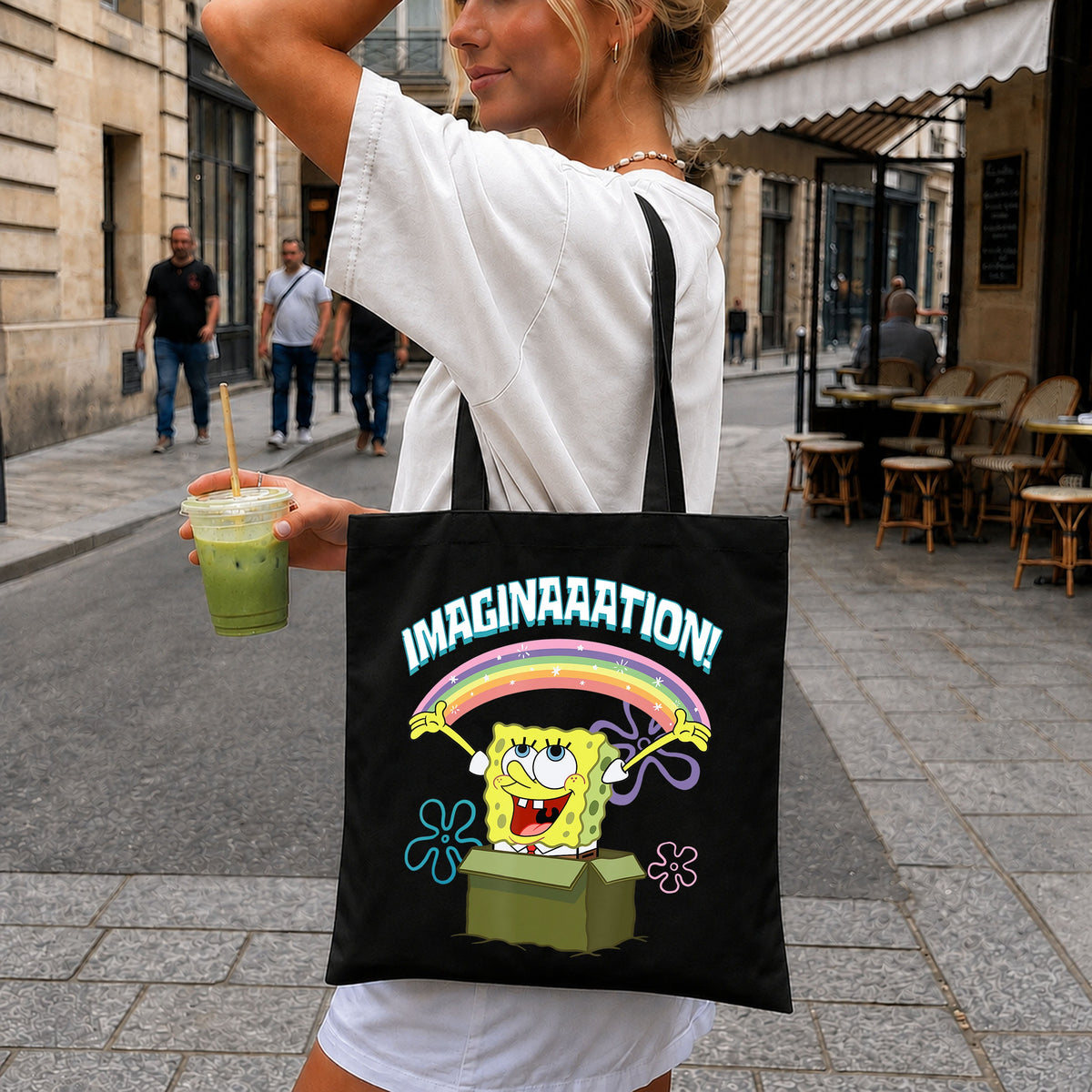 SpongeBob Imagination Rainbow Box Meme Cartoon PNG
