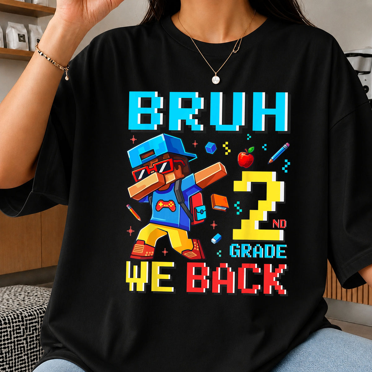 Bruh We Back 2nd Grade PNG, Back To School PNG, Gamer Boy PNG