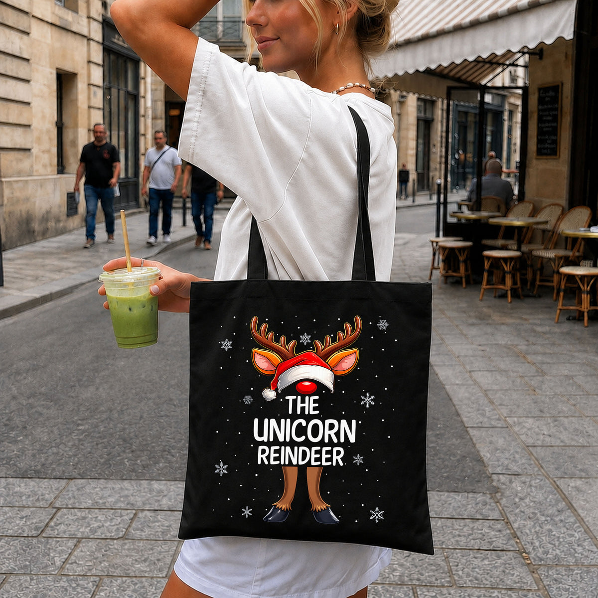 The Unicorn Reindeer Santa Hat Christmas Holiday PNG