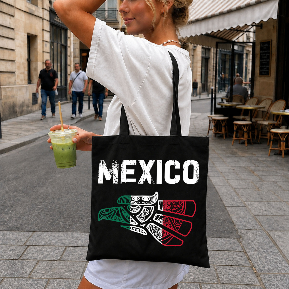 Mexico Aztec Eagle Flag Colors Distressed Grunge PNG