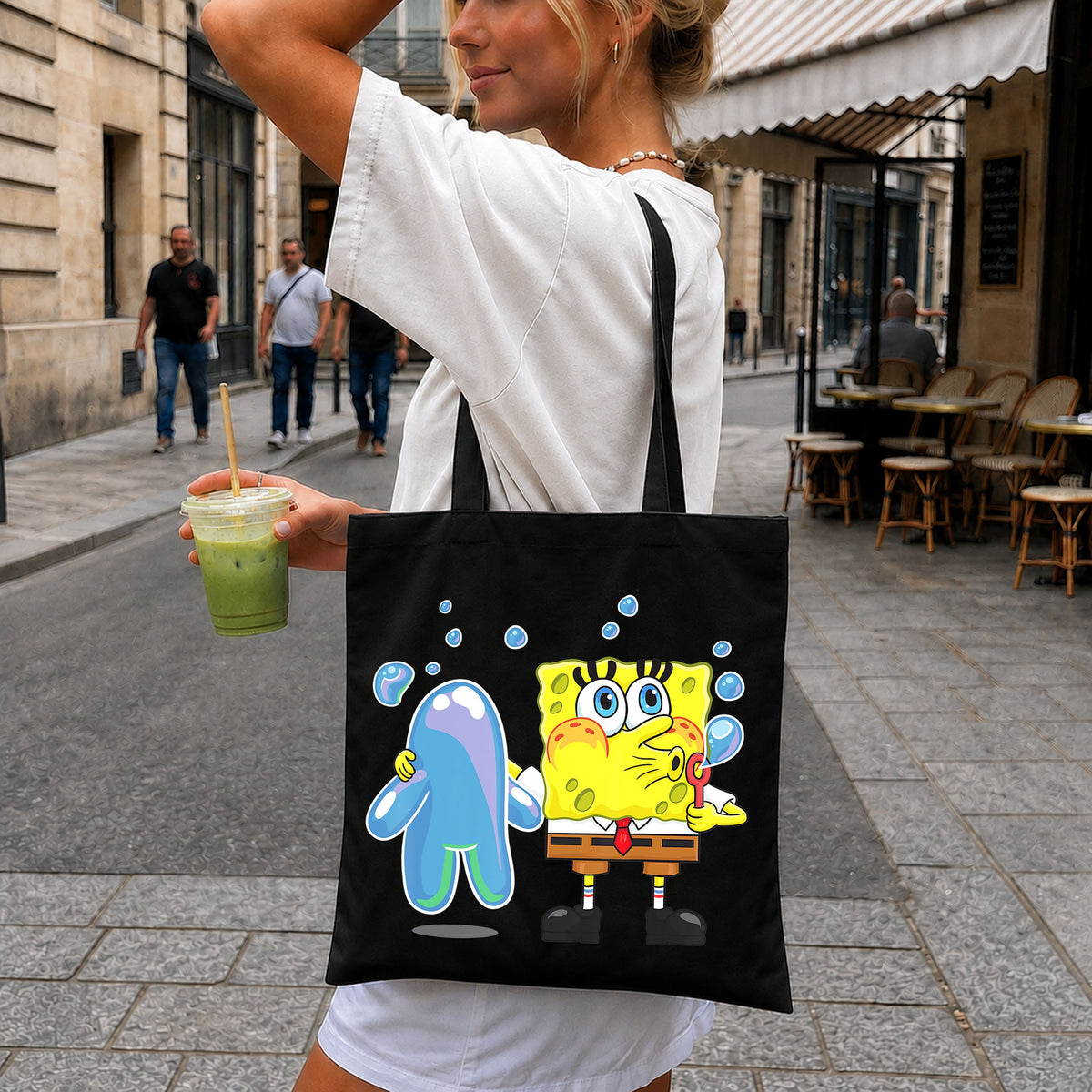 Spongebob Squarepants Blowing Bubbles With Gary PNG