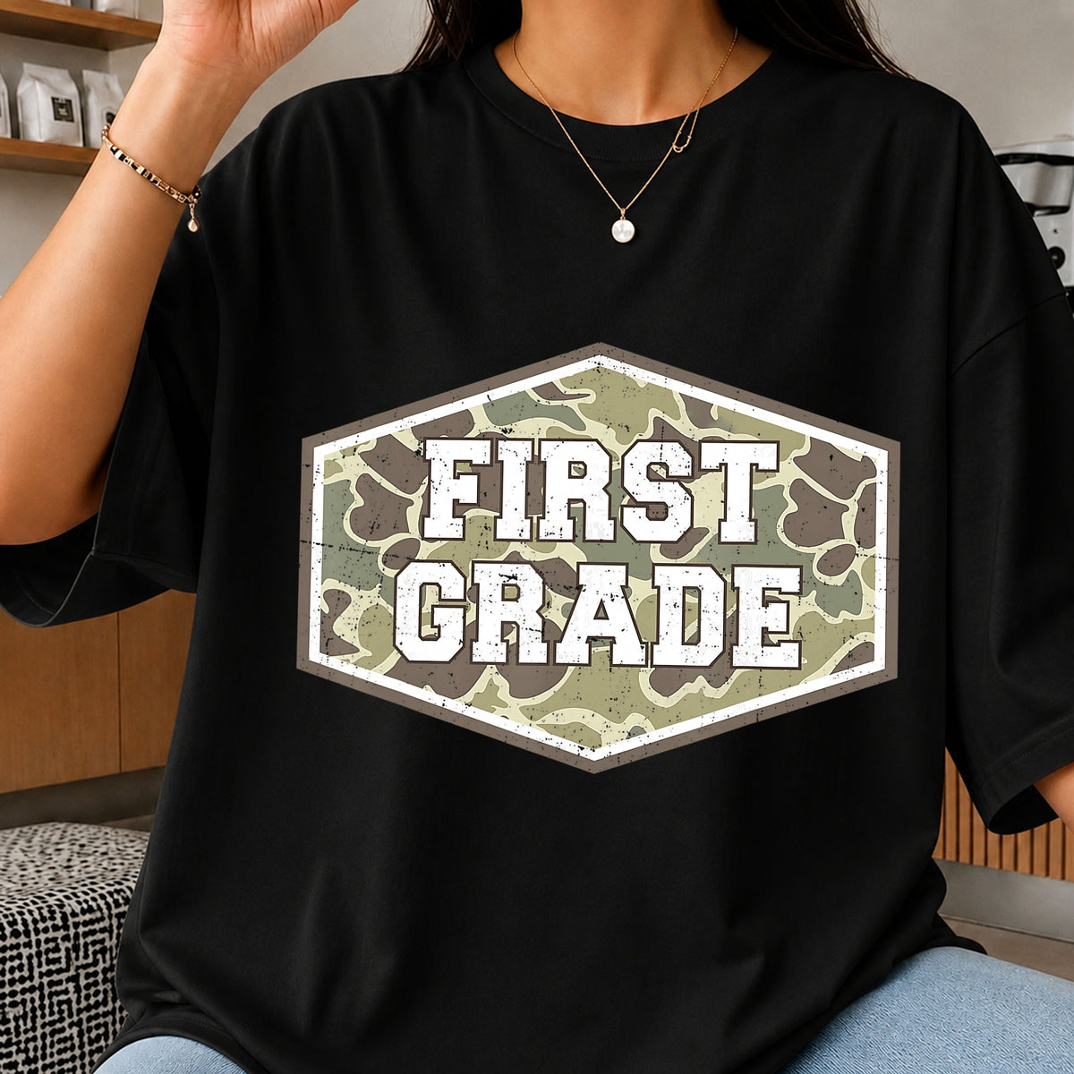 First Grade Camo PNG, Back To School PNG, Teacher PNG