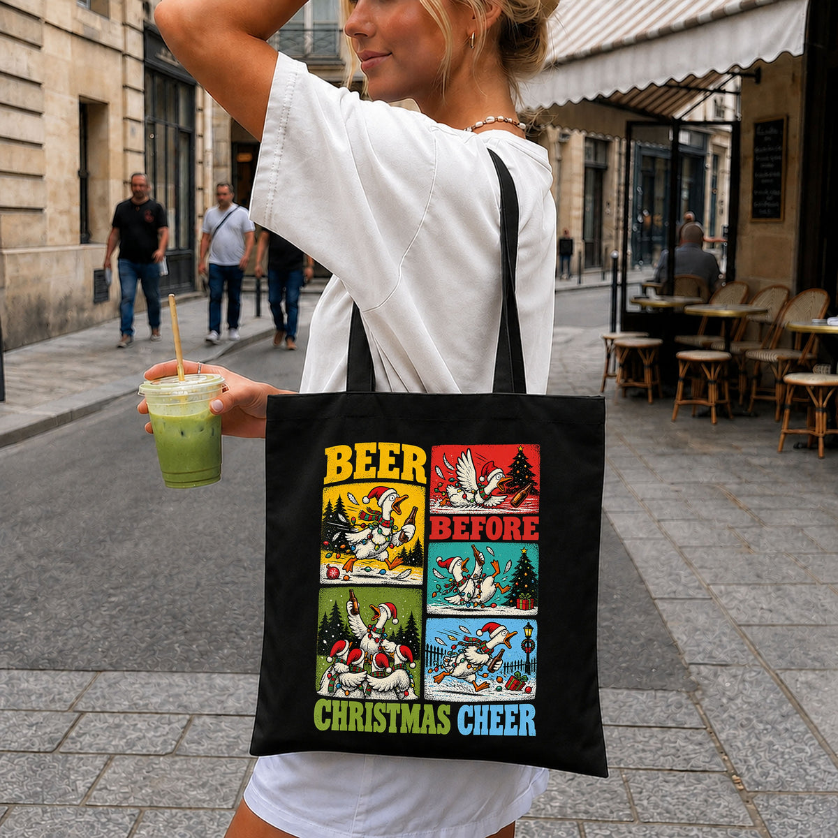 Beer Before Christmas Cheer Funny Duck Holiday PNG