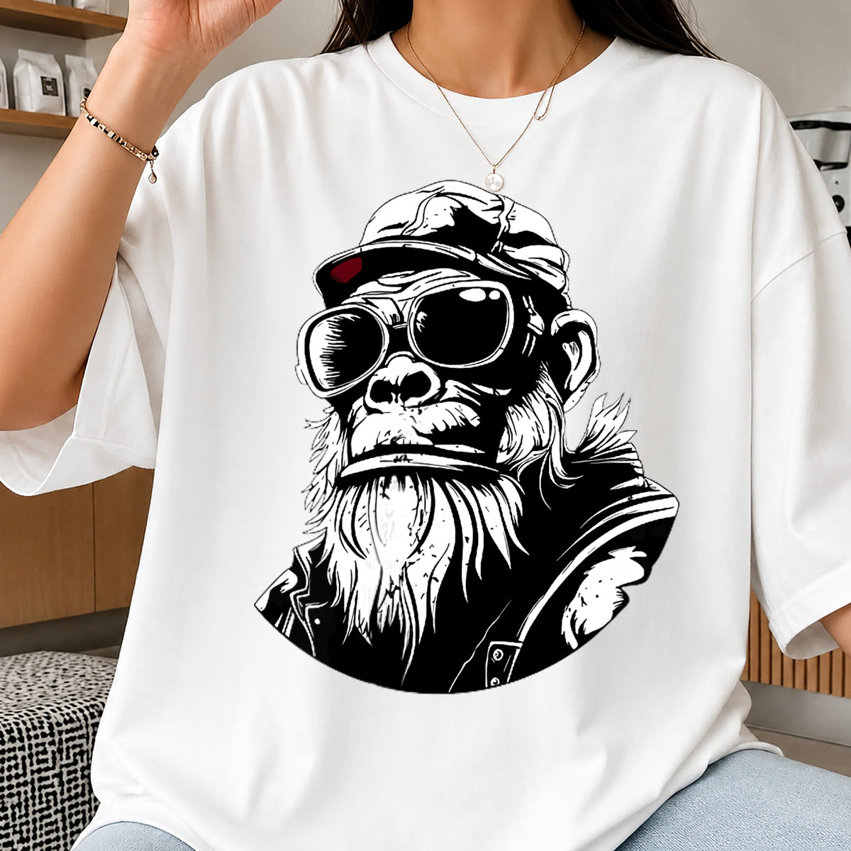 Cool Monkey With Sunglasses PNG, Hipster Ape Clipart, Monkey PNG