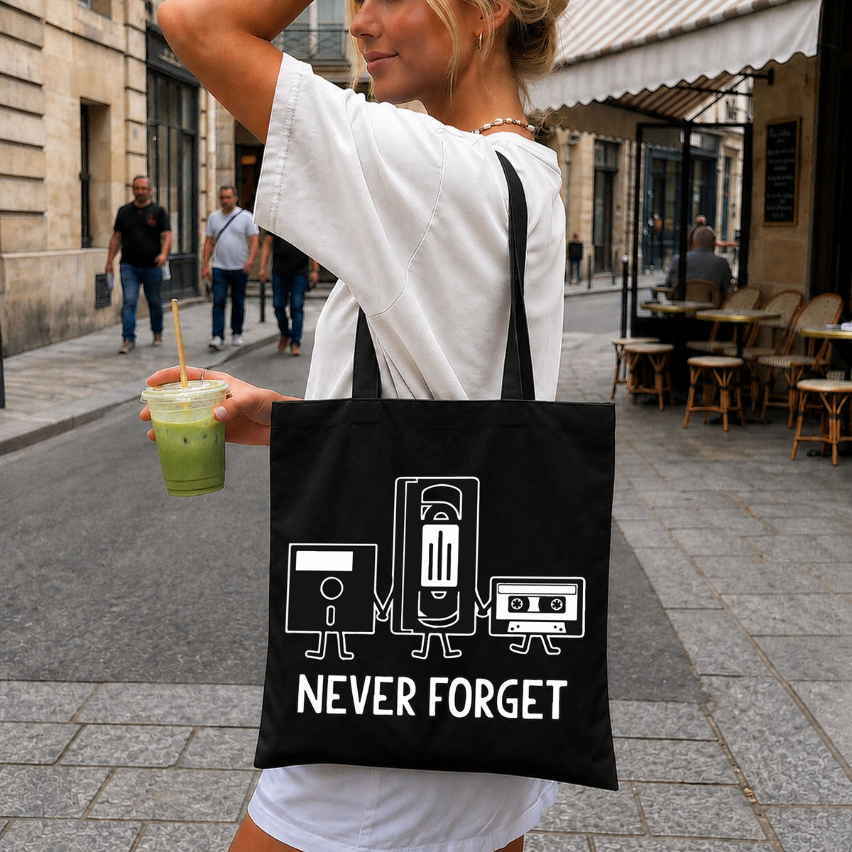 Never Forget Retro Tech Floppy VHS Cassette SVG