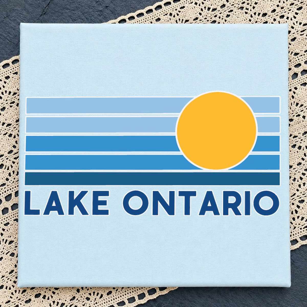 Lake Ontario Retro Sunset Stripes Cricut Cut File Design SVG