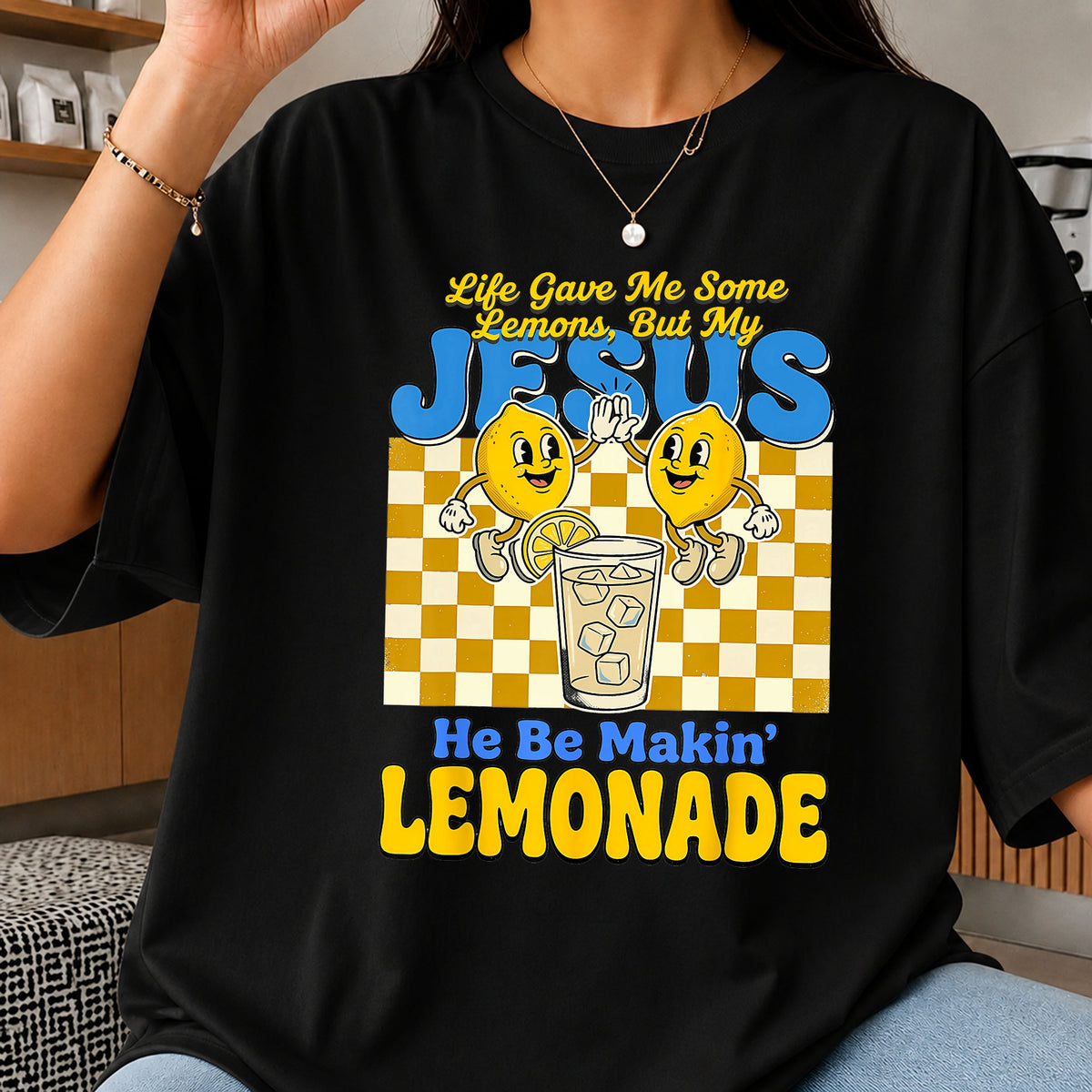 Life Gave Me Lemons Jesus Lemonade PNG, Christian Faith PNG, Retro Lemon PNG