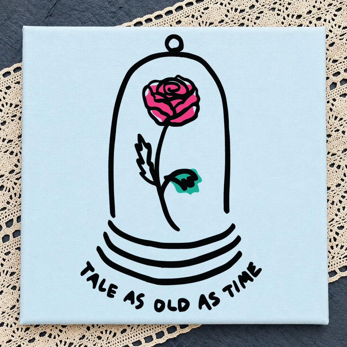 Tale As Old As Time Enchanted Rose Bell Jar Cricut SVG