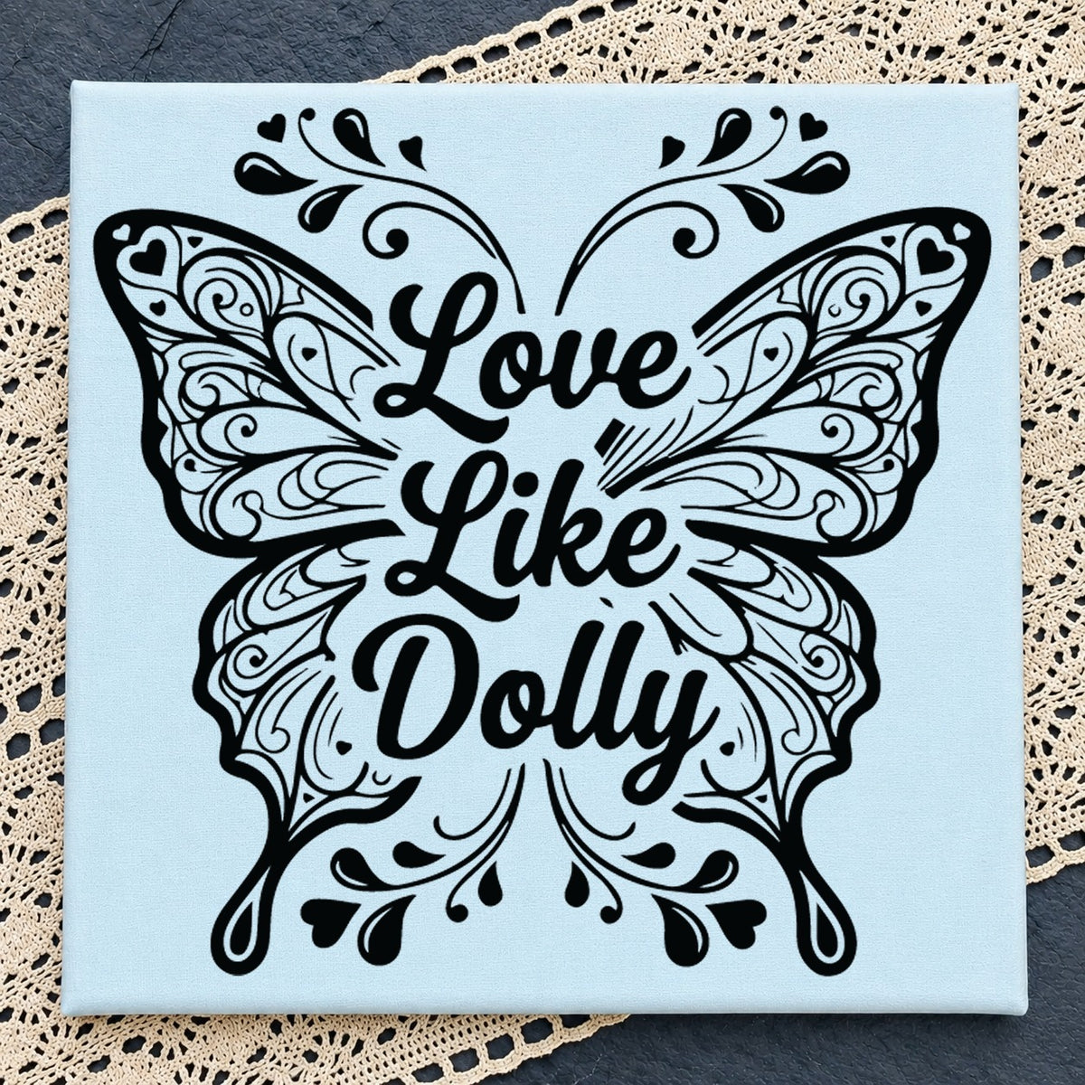 Love Like Dolly Butterfly SVG, Floral Cricut Cut File