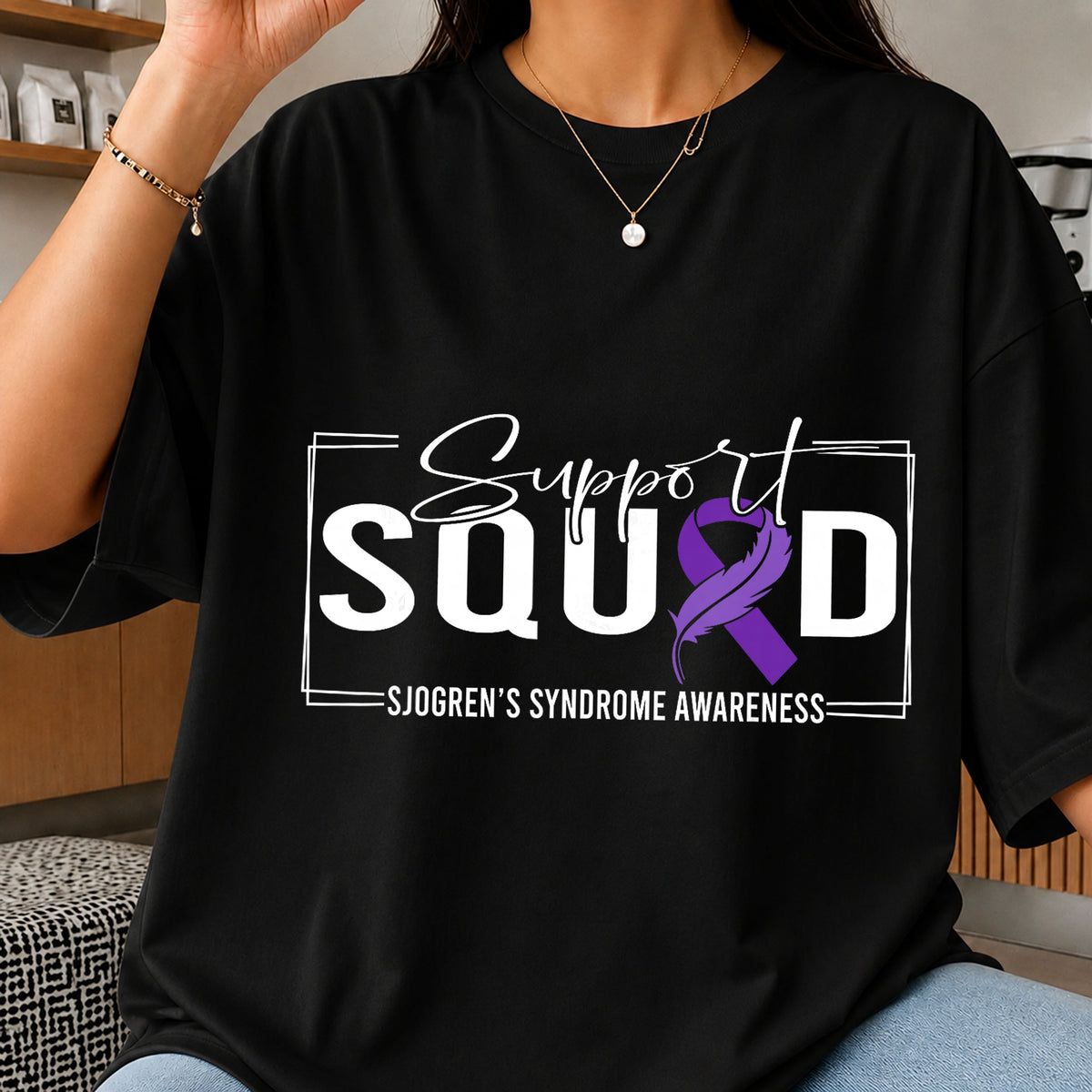 Sjogrens Syndrome Support Squad PNG, Awareness Ribbon PNG