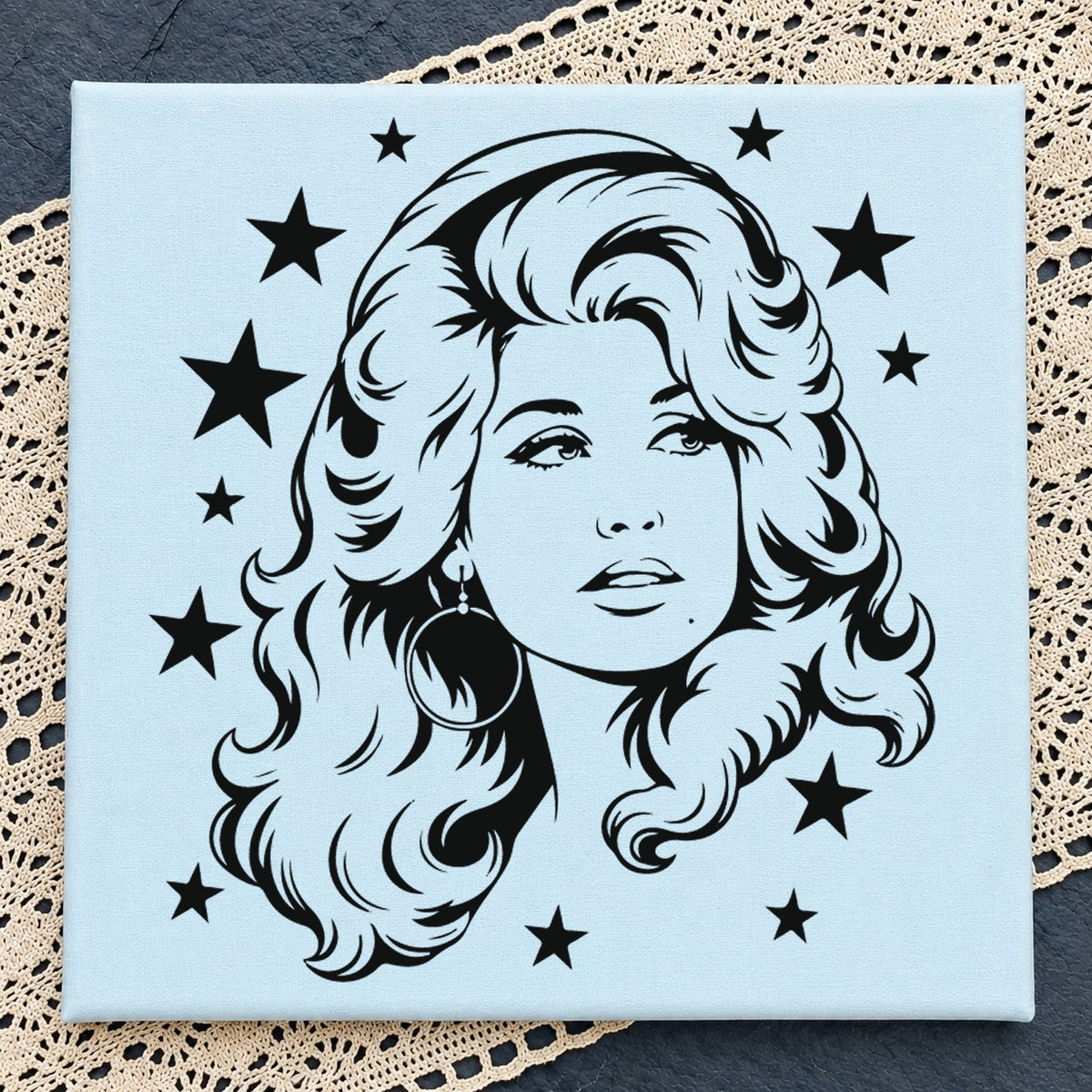 Dolly Parton Portrait Stars SVG, Country Music Cricut File