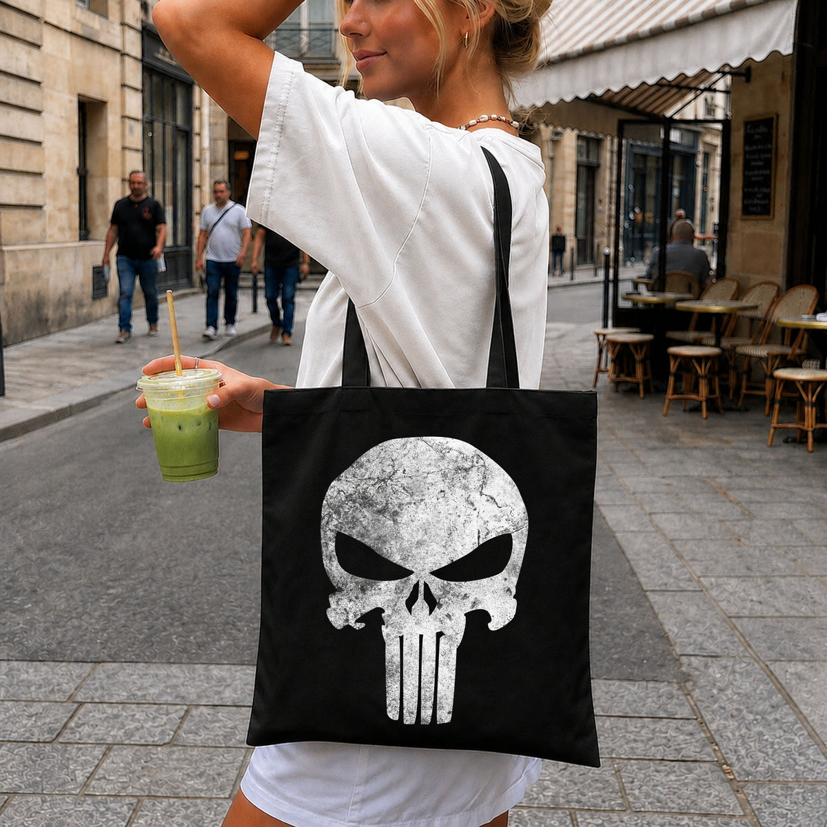 Punisher Skull Grunge Distressed Vintage Clipart PNG