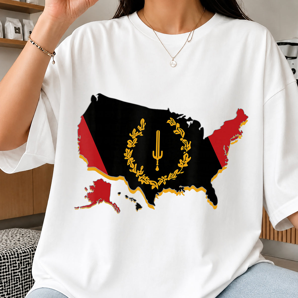 Angola Flag USA Map Clipart, Black Red Gold Cactus Wreath, Patriot PNG