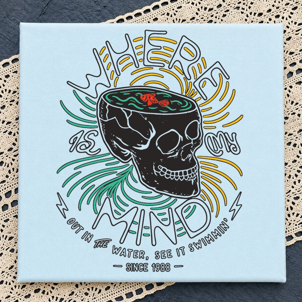 Where's My Mind Skull SVG, Funny Quote Cricut Clipart Design