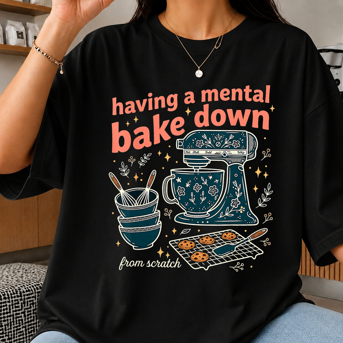 Having A Mental Bake Down From Scratch PNG, Funny Baker PNG, Baking PNG