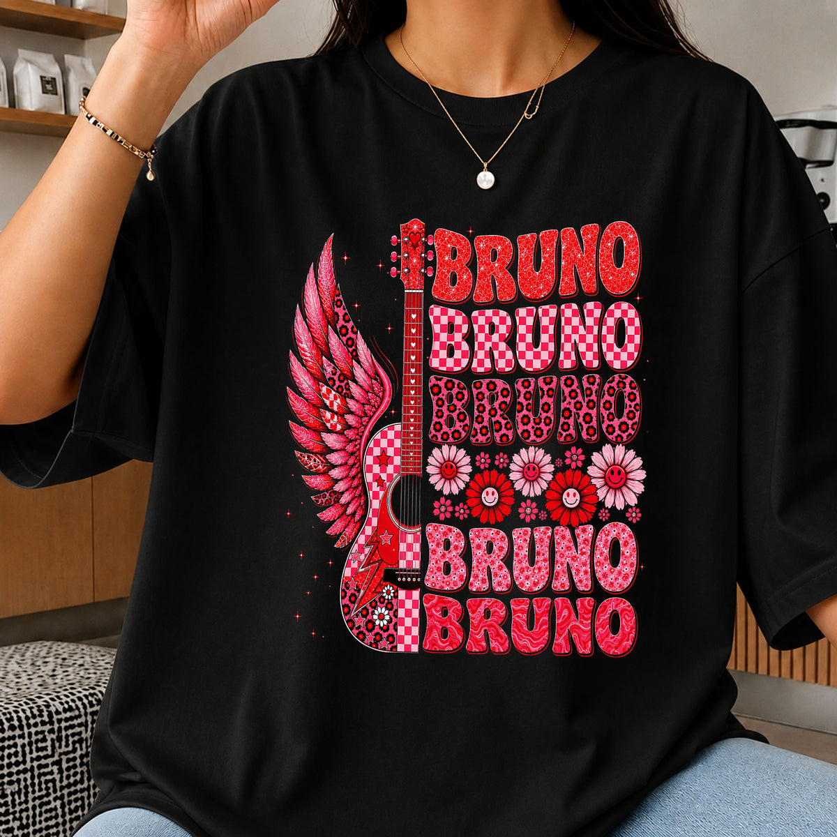 Bruno Mars Concert Png, Music Guitar Wing Sublimation, Bruno Fan PNG