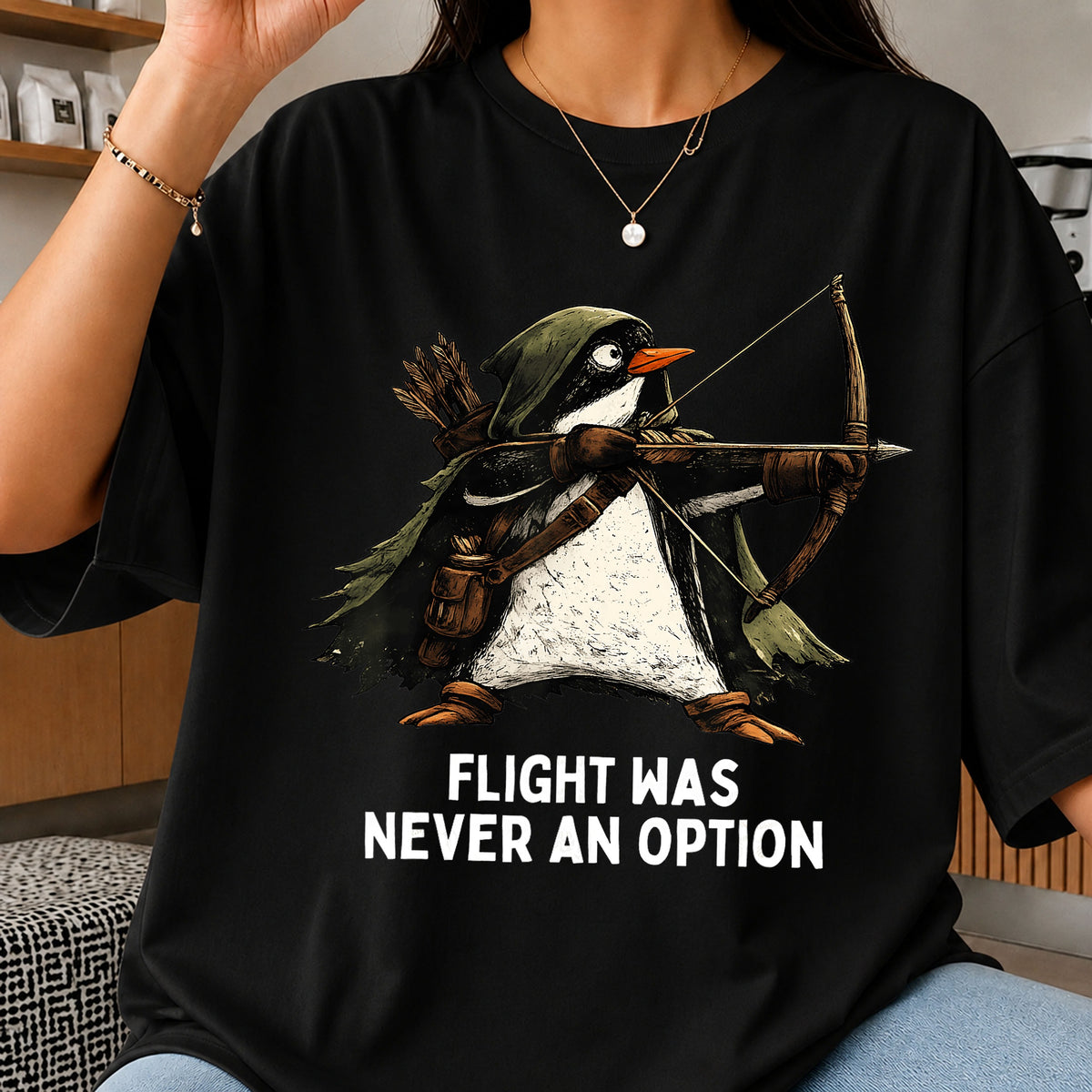 Penguin Archer PNG, Flight Was Never An Option, Funny PNG