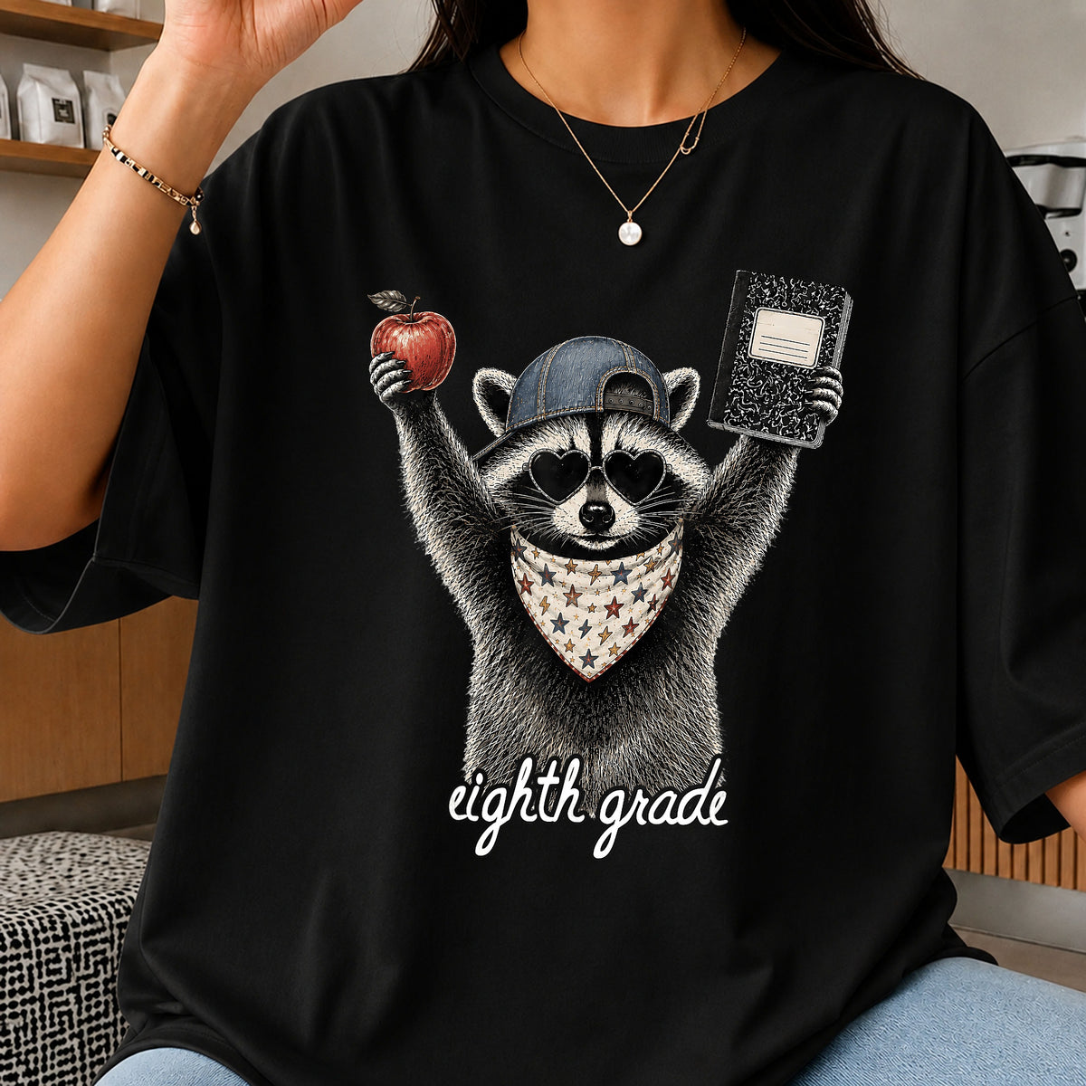 Eighth Grade Raccoon PNG, Back To School PNG, Teacher PNG
