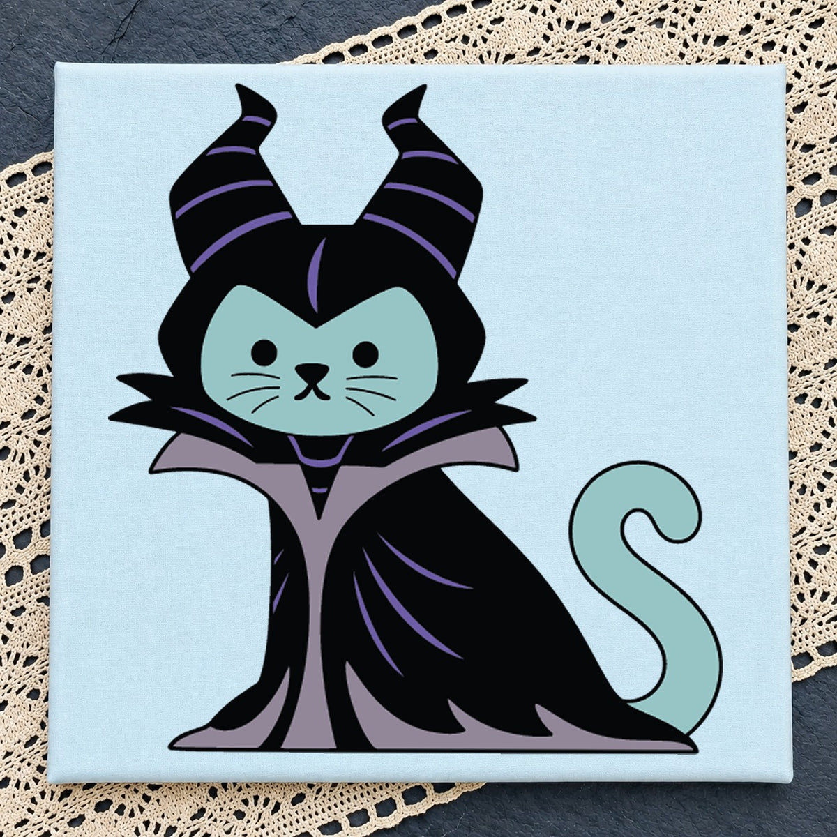 Maleficent Cat SVG, Cute Villain Kitty Cricut Cut File