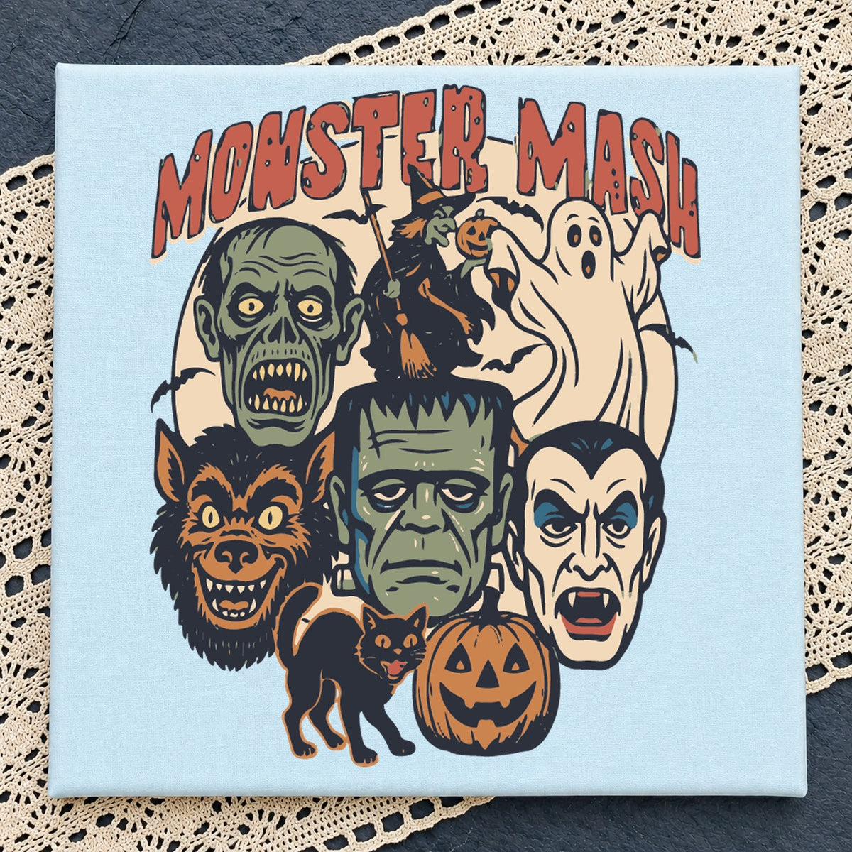 Monster Mash SVG, Vintage Halloween Creature Vinyl Clipart
