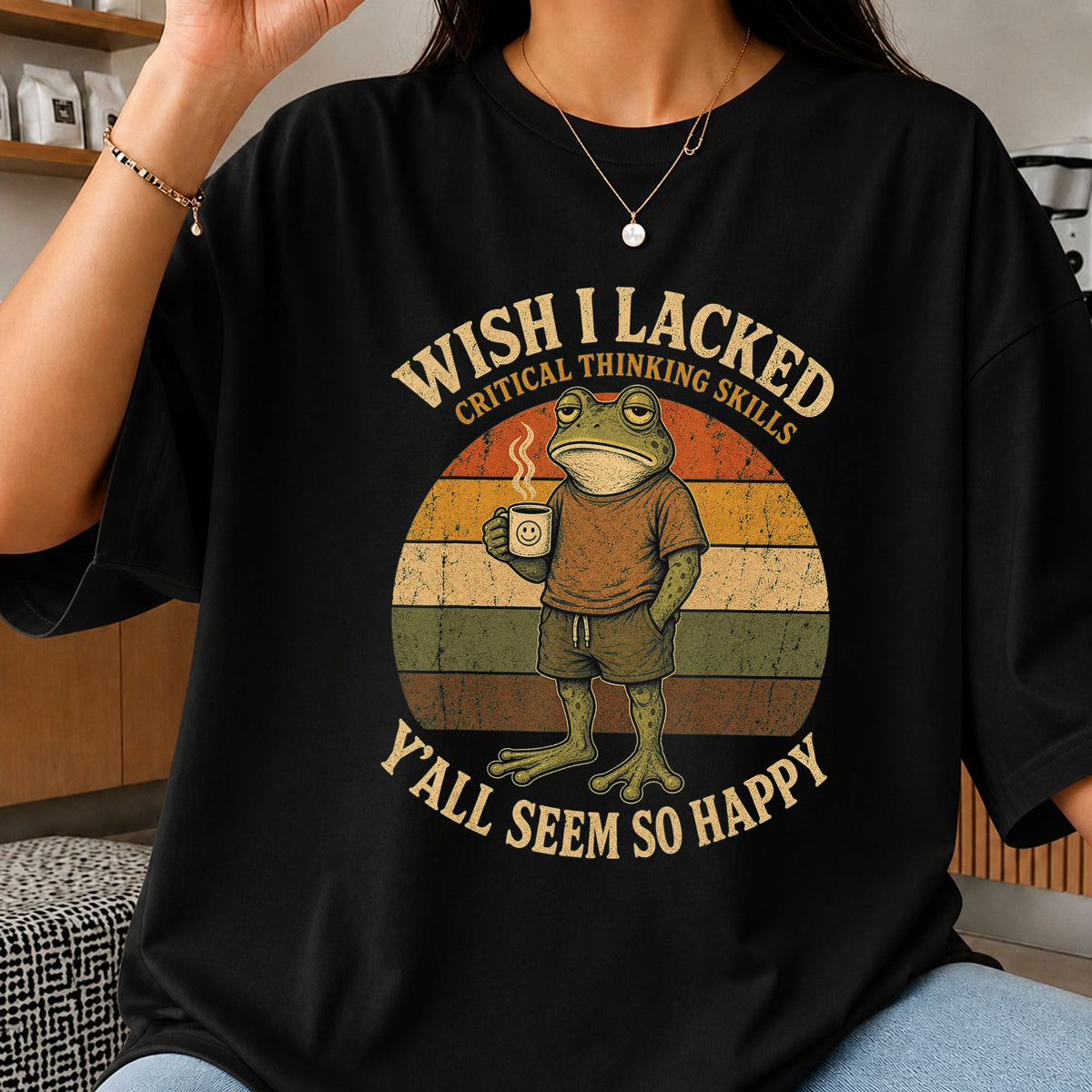 Funny Frog Critical Thinking PNG, Vintage Frog Shirt, Sarcastic PNG