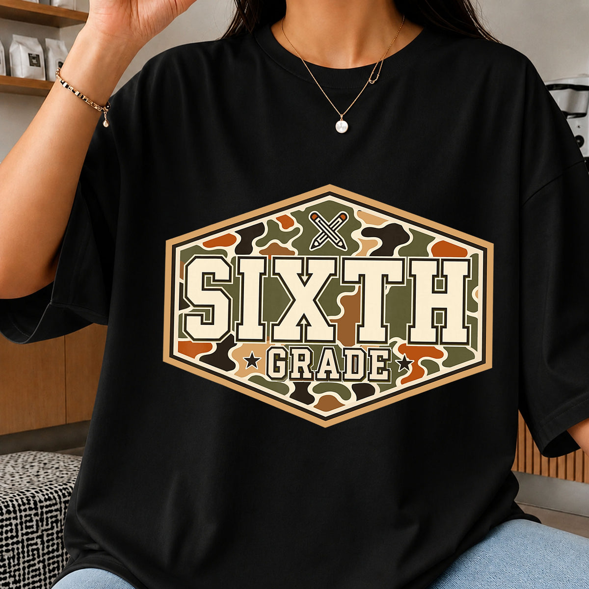 Sixth Grade Camo PNG, Back To School PNG, Teacher PNG