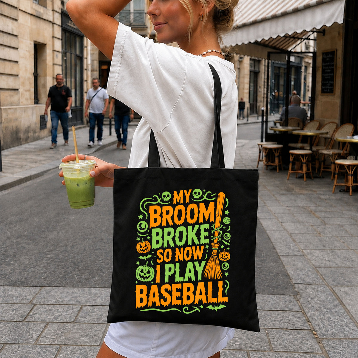 My Broom Broke So Now I Play Baseball Halloween PNG