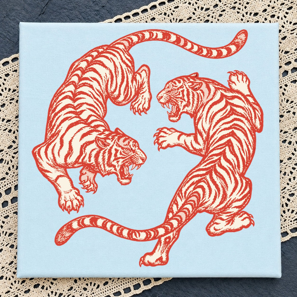 Dual Tiger Yin Yang SVG, Wild Animal Cricut Cut File