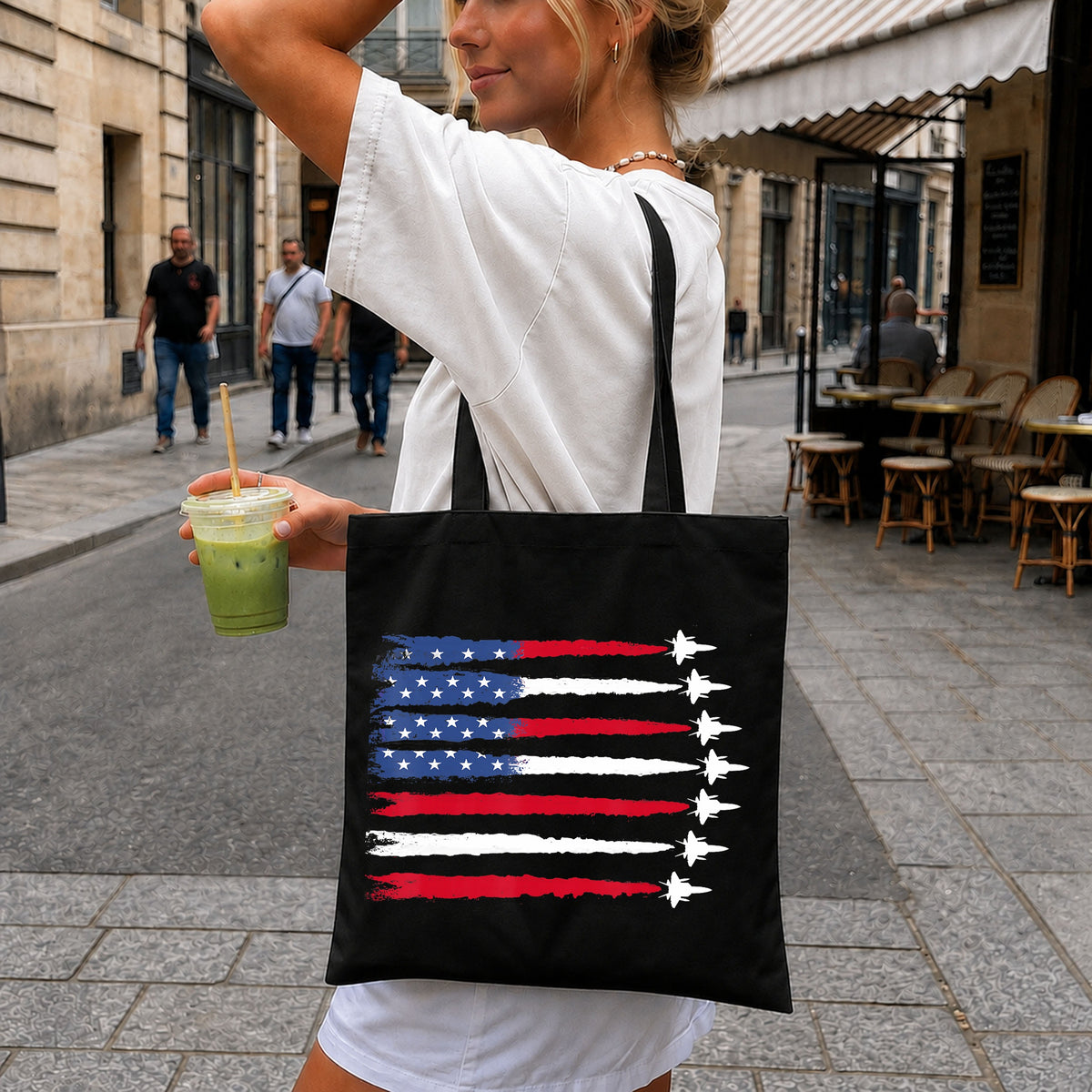 American Flag Fighter Jets Distressed Grunge Patriotic PNG