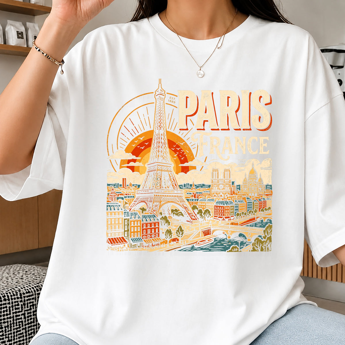 Paris France Eiffel Tower Vintage PNG, Travel Retro PNG, City PNG