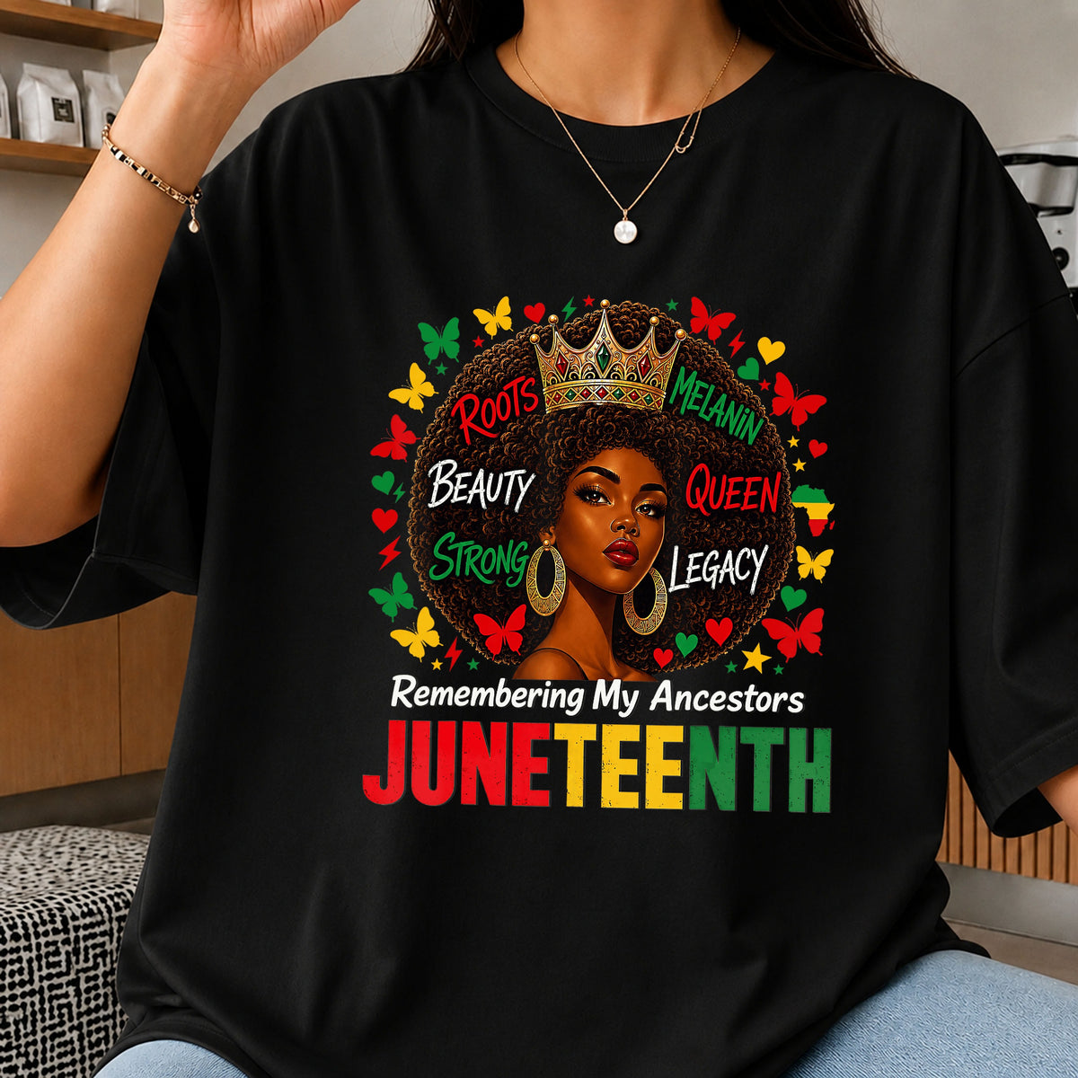 Juneteenth Black Queen PNG, Remembering My Ancestors, Melanin PNG