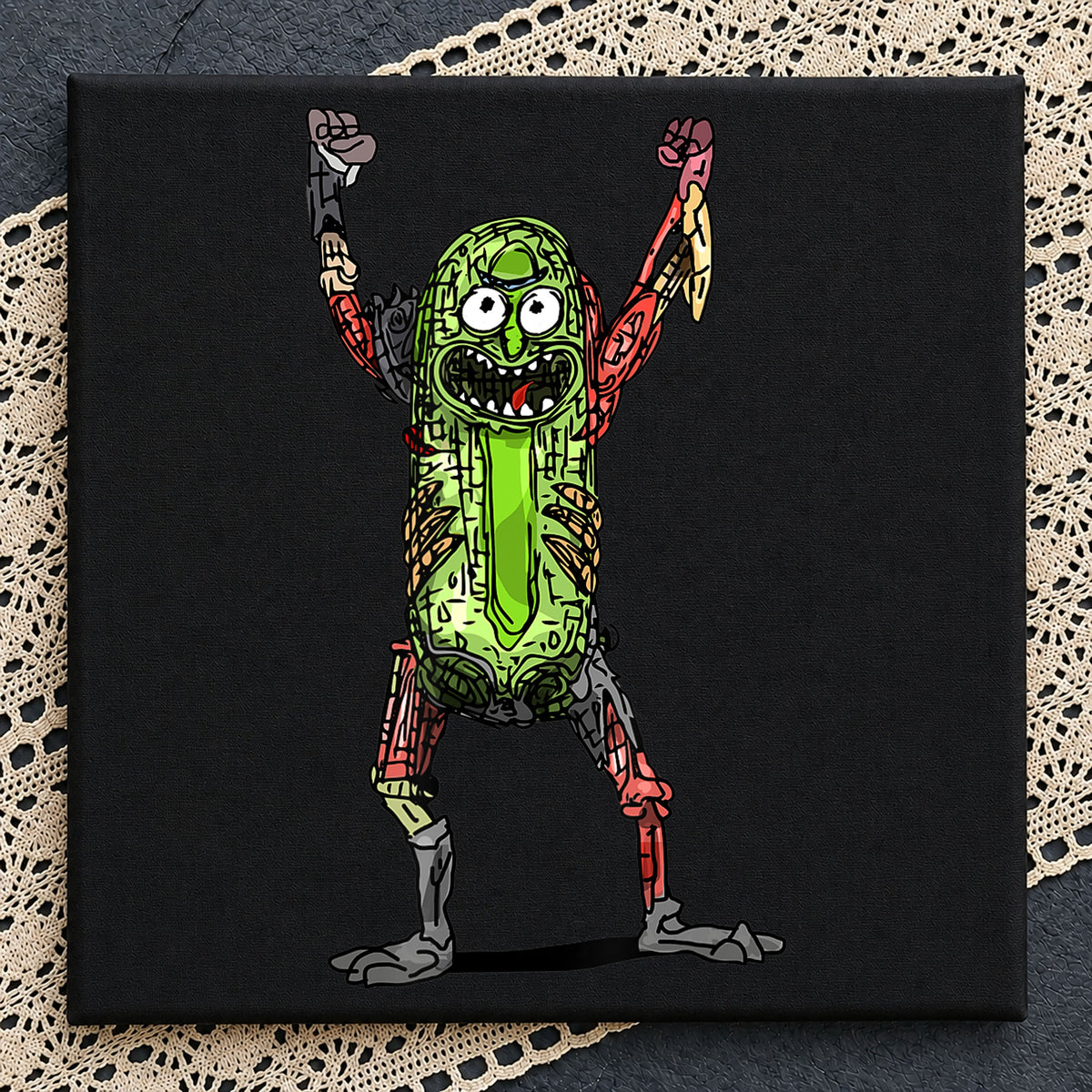 Pickle Rick Robot Rat Bones Anatomy Funny PNG