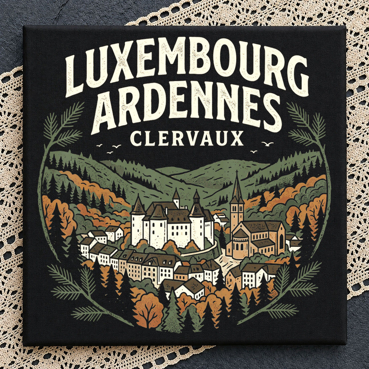 Luxembourg Ardennes Clervaux Belgium Travel Vintage PNG