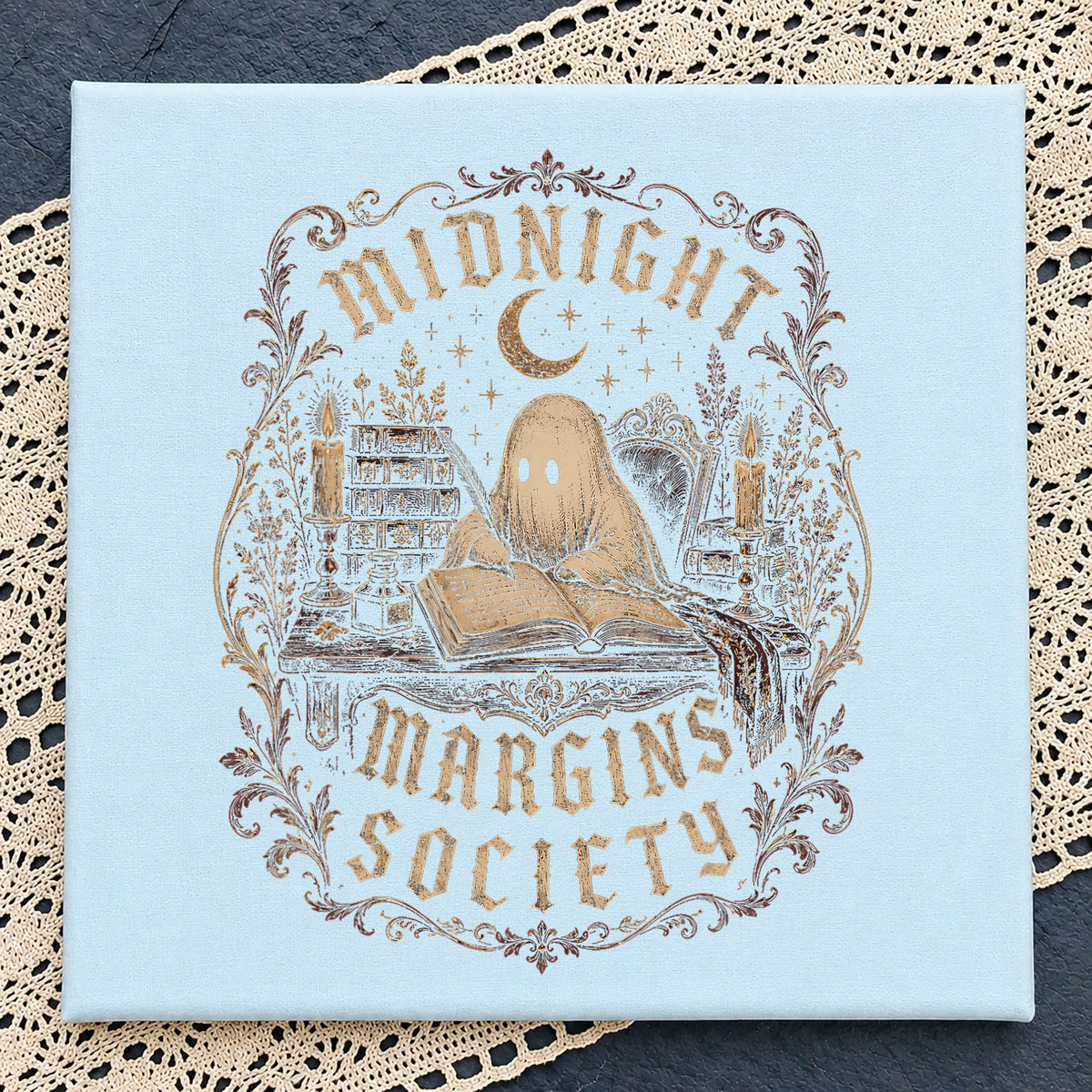 Midnight Margins Society PNG, Ghost Reader, Bookish PNG