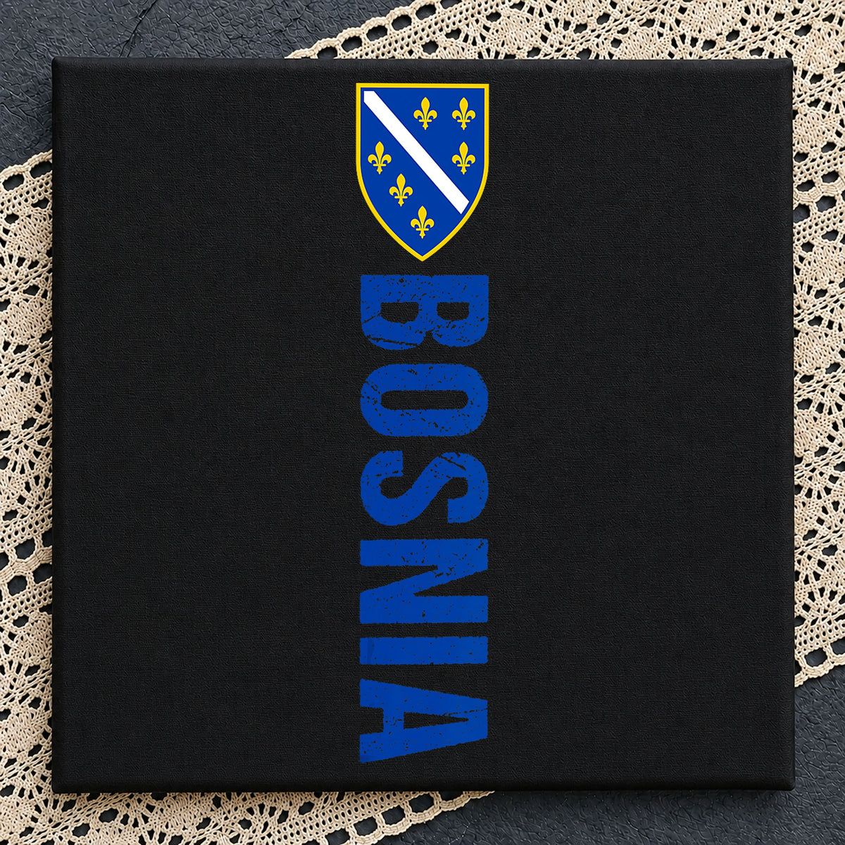 Bosnia Coat Of Arms Distressed Grunge Vertical PNG