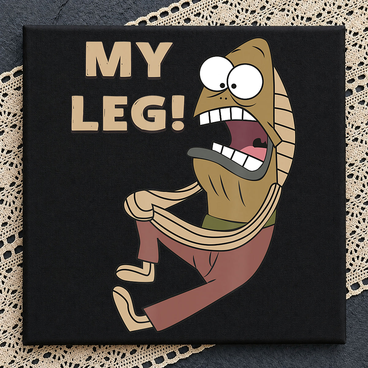 Fred The Fish My Leg Spongebob Funny Quote PNG