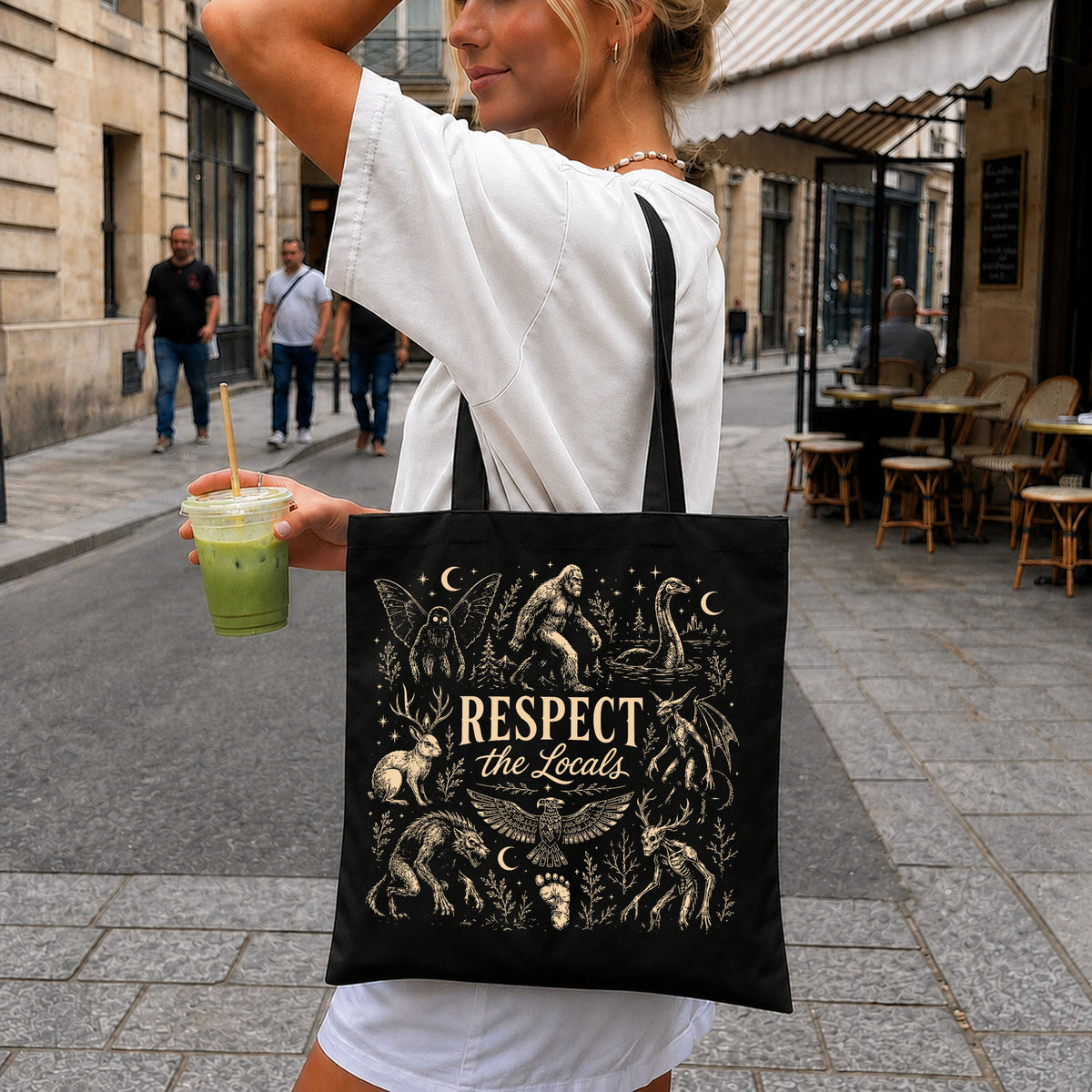 Respect The Locals Cryptid PNG, Bigfoot Mothman PNG, Funny Cryptid Shirt PNG